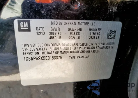 2014 Cadillac Cts z USA, uszkodzony, nr VIN 1G6AP5SX5E0153376